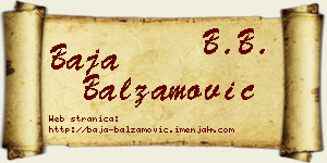 Baja Balzamović vizit kartica
